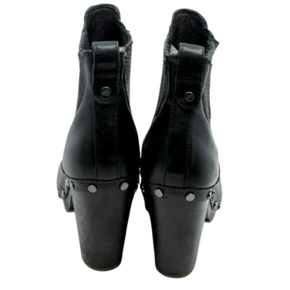 UGG~Carberry~PLATFORM CLOG STUDDED HEEL BOOTS Black Leather Womens Shoes SZ 8 - Picture 4 of 7